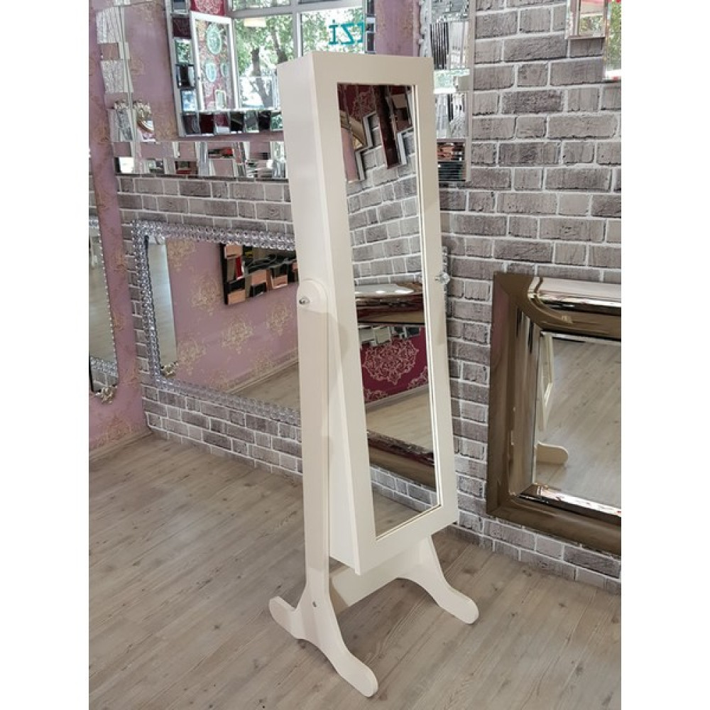 Ayna Denizi Klasik Model Krem Renk Ayaklı Boy Aynalı Takı Dolabı Dresuar / Makyaj Masası Fiyatı