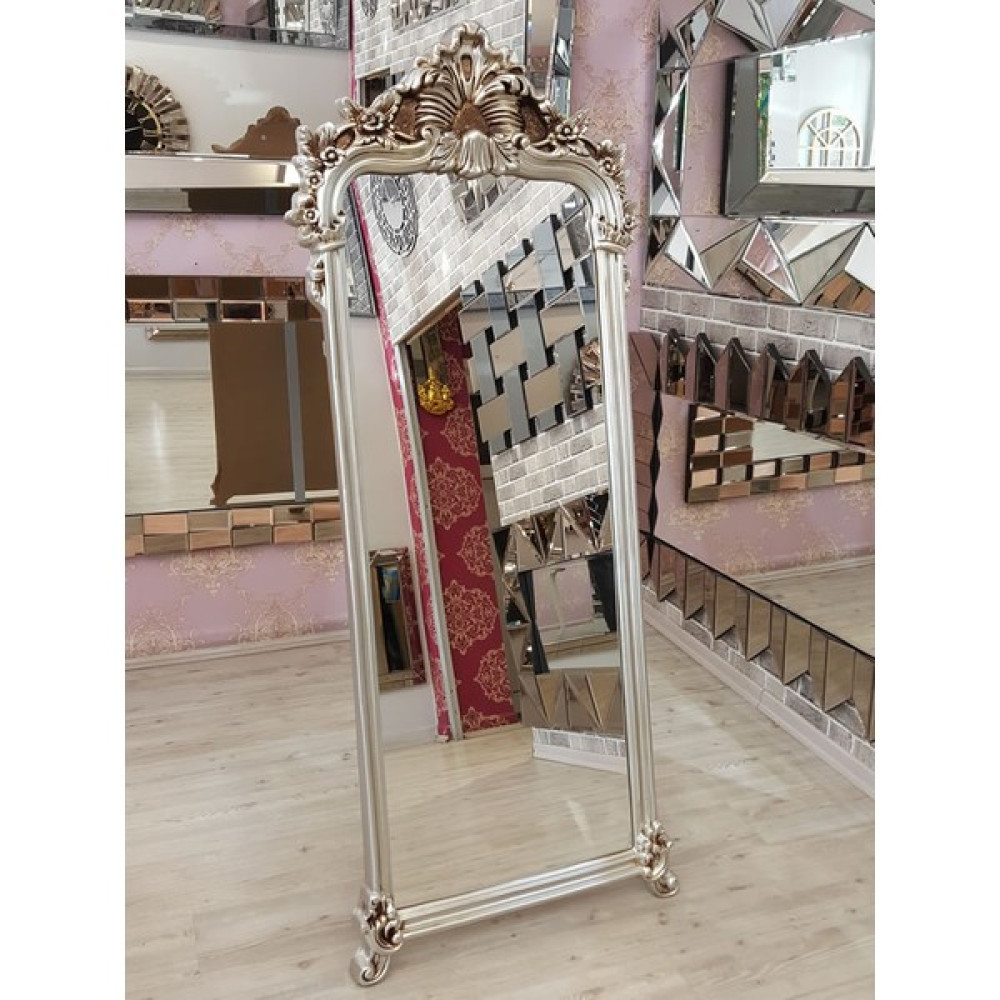 Ayna Denizi Vintage Madam Model Gümüş Renk Dekoratif Ayaklı Boy Aynası Ayna Fiyatı