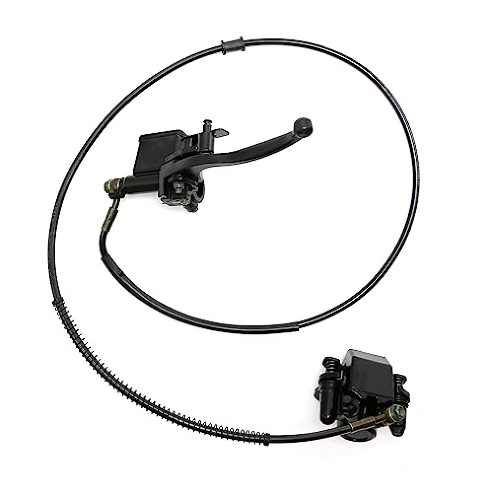 Aynaxcol Left Hydraulic Brake Master Caliper Rear Hand Hydraulic Disc Brake Assembly Replacement for 50cc 90cc 110ccc 125cc Chinese Taotao Roketa Sunl Go-Kart Dune Buggy Quad ATV Dirt Mini Bike