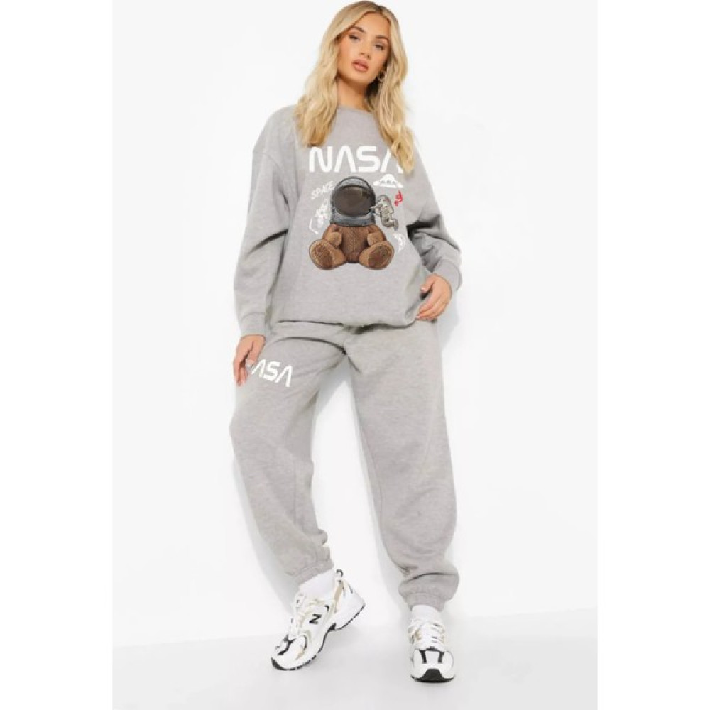 Aynew Moda Kadın Nasa Baskılı Sweatshirt Alt Üst Eşofman Takımı Kadın Eşofman Fiyatı