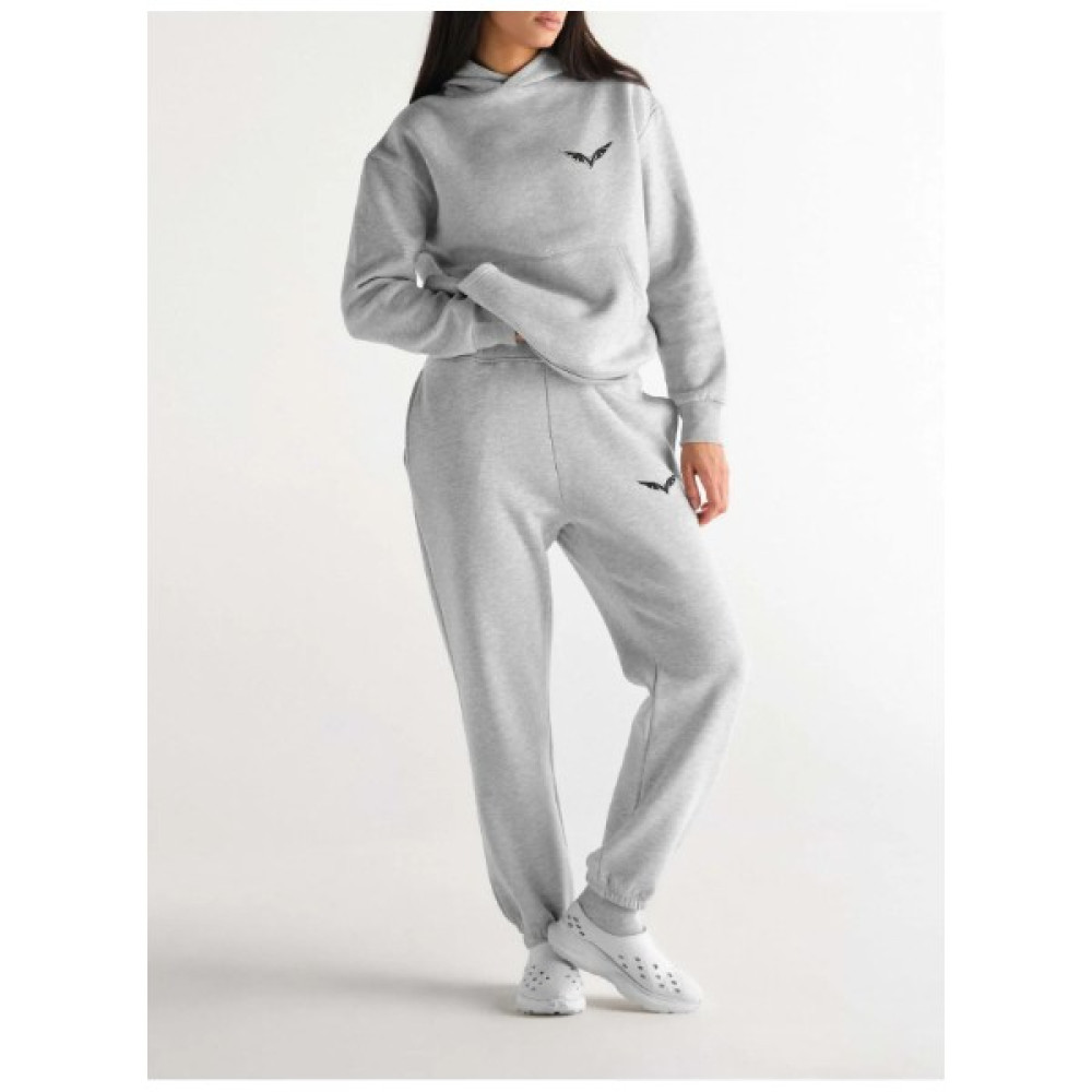 Aynew Moda Kadın Siyah Kartal Baskılı Kapüşonlu Fermuarlı Sweatshirt Eşofman Alt-Üst Takımı Kadın Eşofman Fiyatı