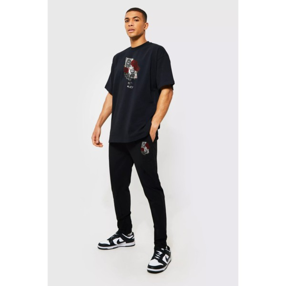Aynewmoda Iskambil Baskılı Eşofman Altı ve T-Shirt Alt Üst Eşofman Takımı Erkek Eşofman Fiyatı