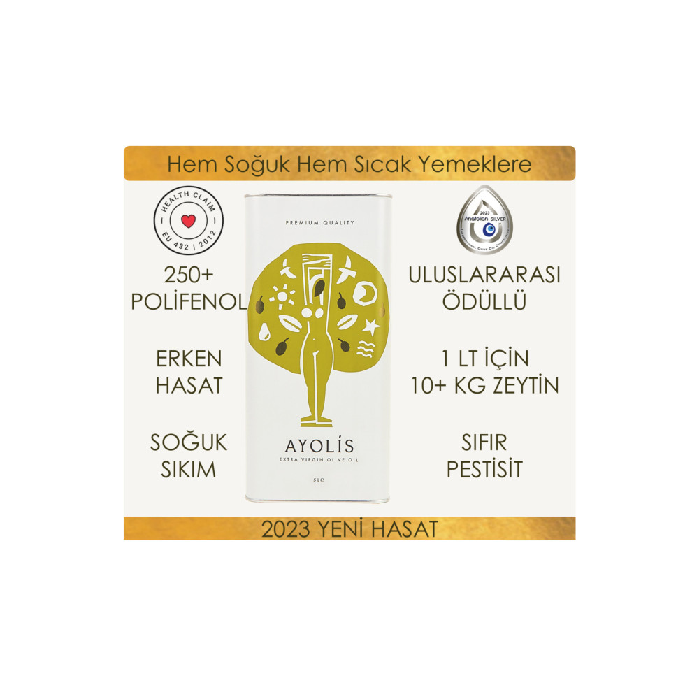 Ayolis Premium Ayvalık 5 Lt Ödüllü Erken Hasat Soğuk Sıkım Natürel Sızma Zeytinyağı 2023-2024 Sıvı Yağ ve Zeytinyağı Fiyatı