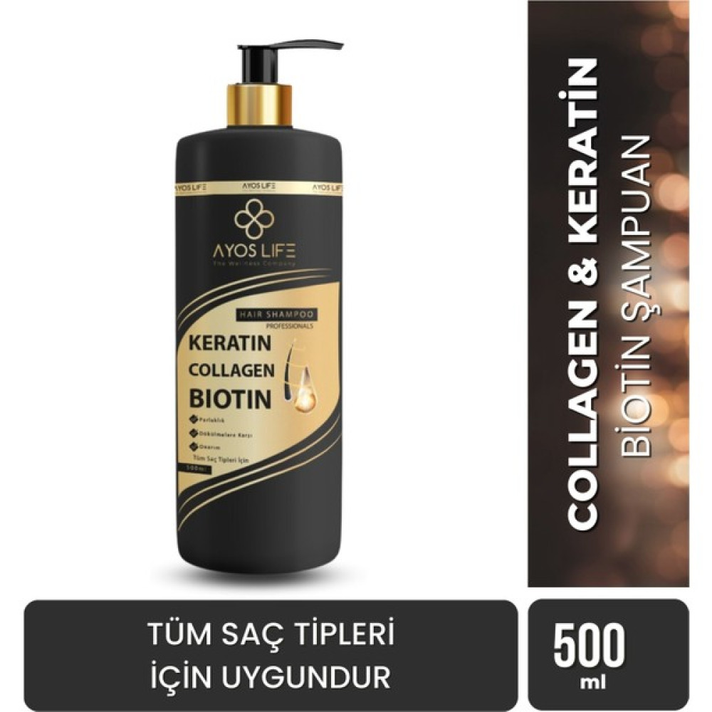 Ayos Life Keratin Kolajen Bioten Şampuan 500 ml Şampuan ve Saç Kremi Fiyatı