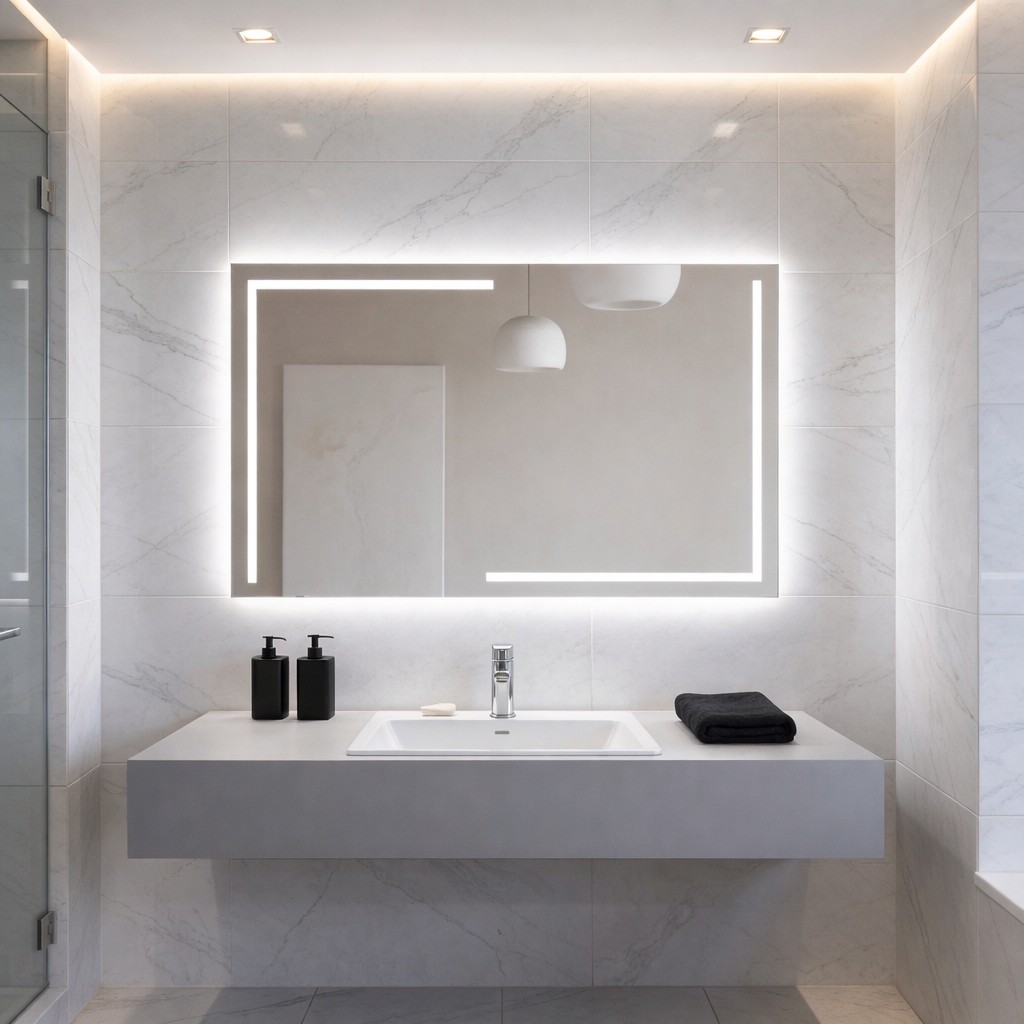 Aypars Atölye Linear LED Işıklı Dikdörtgen Ayna – Boho Modern Duvar ve Banyo Aynası - Beyaz - 70x100 cm SSD / Solid State Drive Fiyatı
