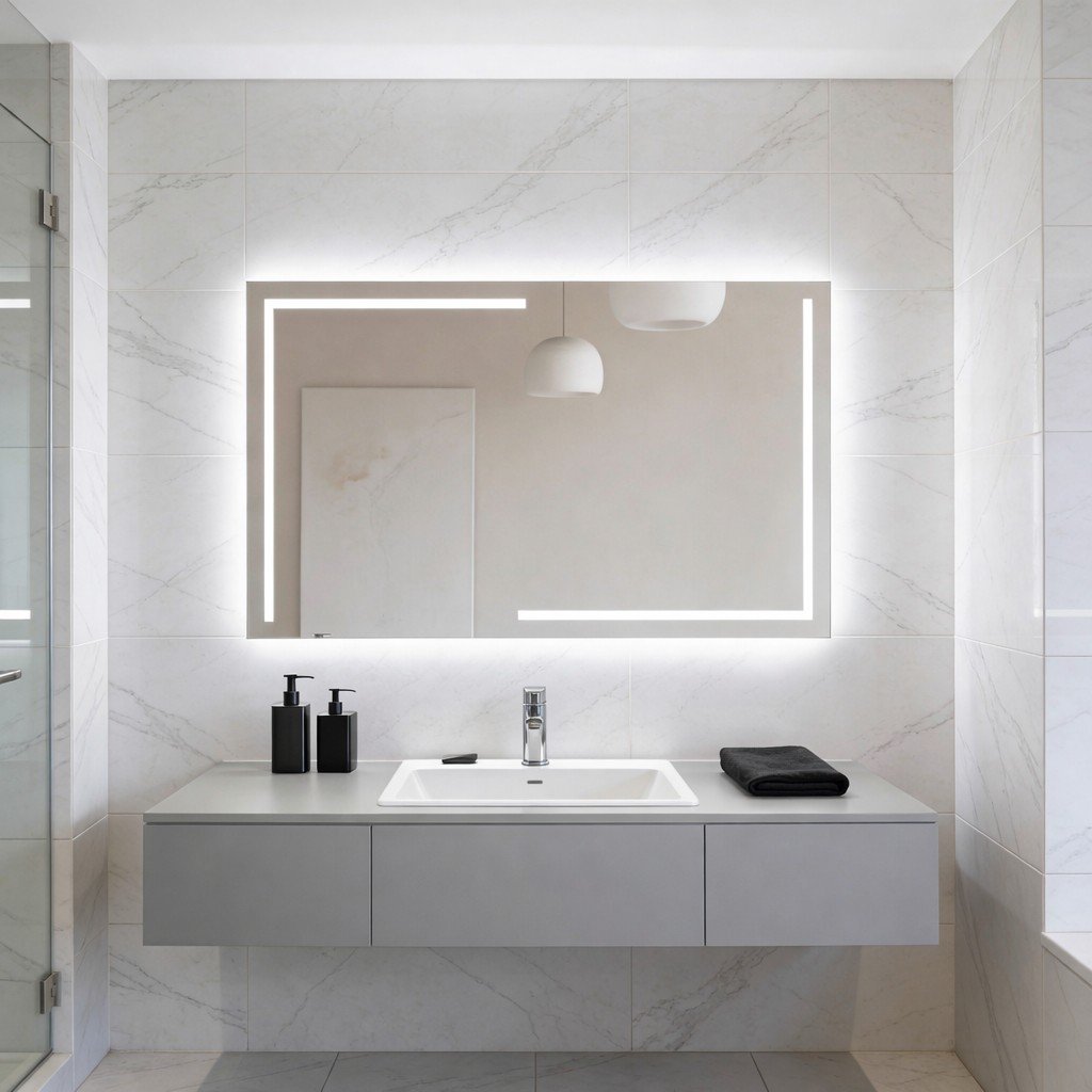 Aypars Atölye Linear LED Işıklı Dikdörtgen Ayna – Boho Modern Duvar ve Banyo Aynası - Beyaz - 80x100 cm SSD / Solid State Drive Fiyatı