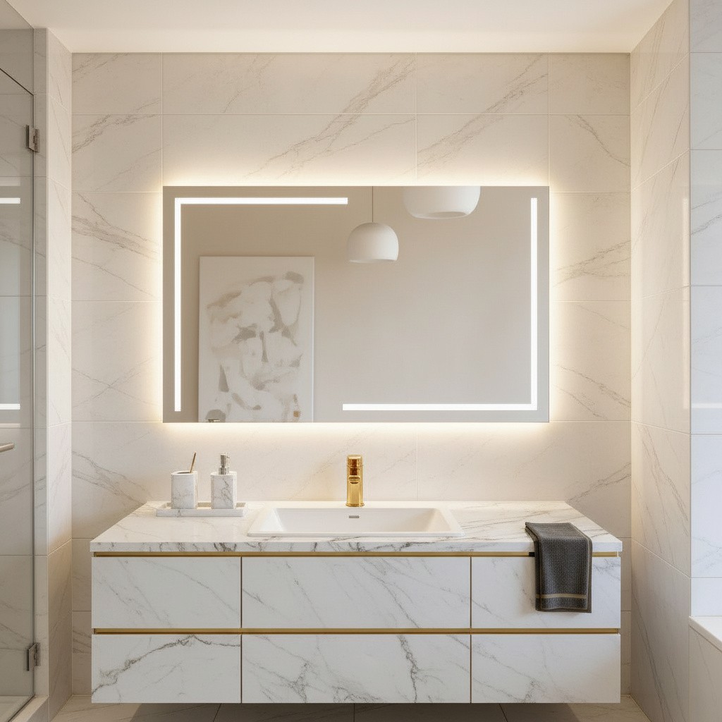 Aypars Atölye Linear LED Işıklı Dikdörtgen Ayna – Boho Modern Duvar ve Banyo Aynası - Sarı - 80x100 cm SSD / Solid State Drive Fiyatı