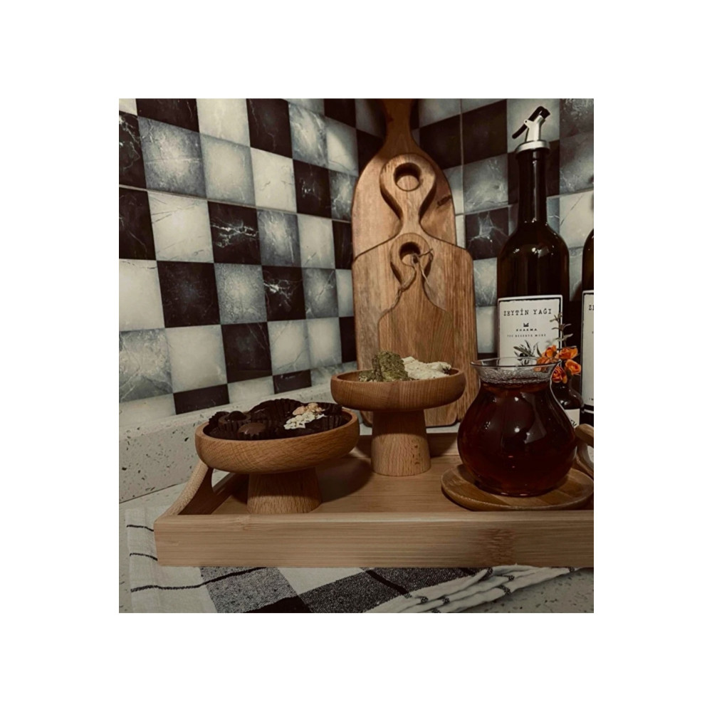 ayrawood 2 Set Ahşap Sunum Kahve Sunum Dekor Peynir Sunum Mumluk Çok Amaçlı Tepsiler / Fırın Kapları Fiyatı