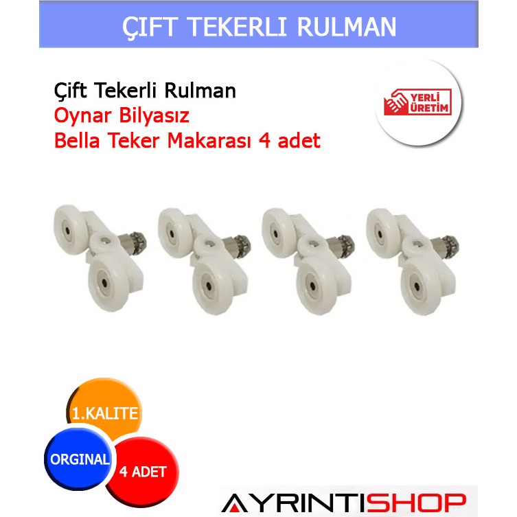AYRINTISHOP Çift Tekerli Rulman Oynar Bilyasız Bella Teker Makarası Diğer Fiyatı