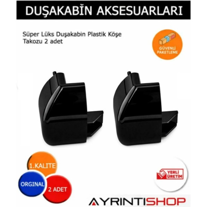 AYRINTISHOP Duşakabin Köşe Siyah Plastik Takozu 2 Adet Duşakabin Fiyatı