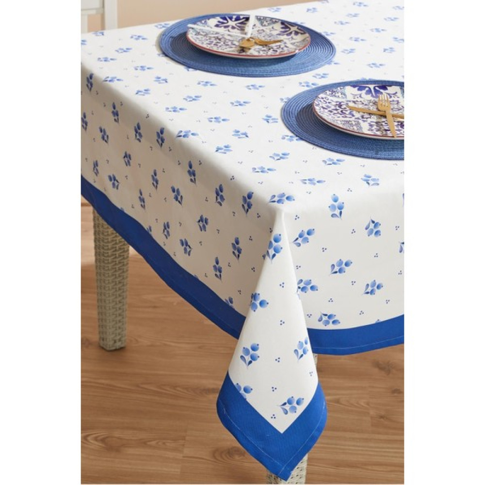 Ays Home Blue Blanc Leke Tutmaz Masa Örtüsü - 140 x 140 cm - Ekru Masa Örtüsü Fiyatı