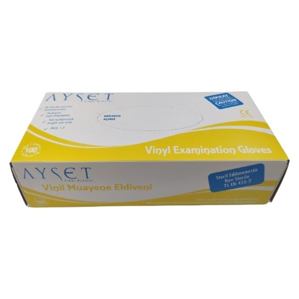 Ayset Pudrasız Vinil Eldiven 100 Lü 1 Paket L - Sarı Temizlik Malzemeleri Fiyatı