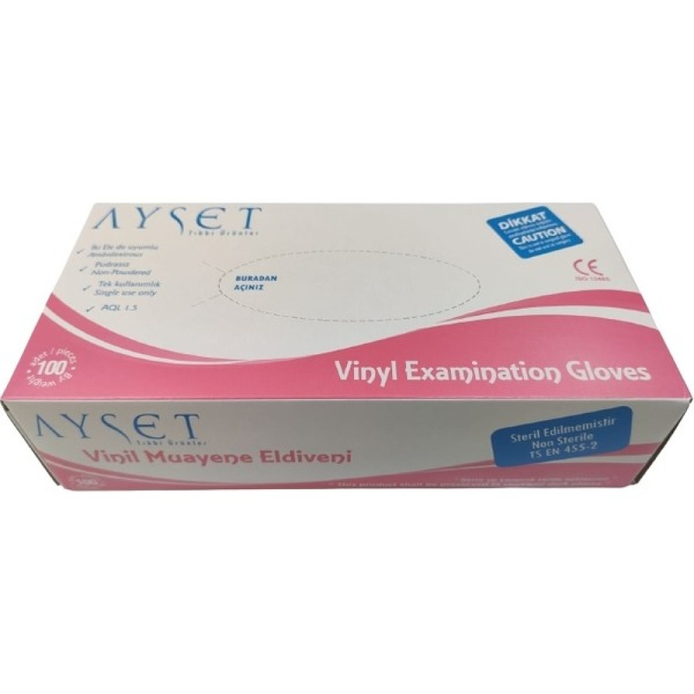 Ayset Pudrasız Vinil Eldiven 100 Lü 1 Paket S - Pembe Temizlik Malzemeleri Fiyatı