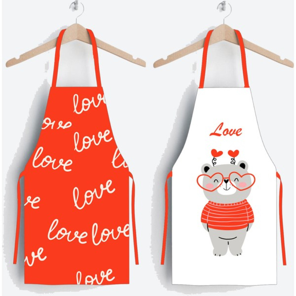 Ayshome Home Love 2'li Mutfak Önlüğü Seti - Standart - Kırmızı - Beyaz Mutfak Önlüğü Fiyatı