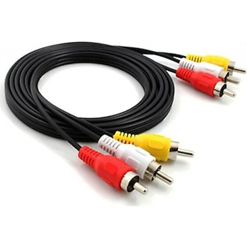 Ayt 3 Rca 3 Rca Kablo 1.5 Metre 2 Uçu Renkli Rca Ses ve Görüntü Kablosu Görüntü Kablosu Fiyatı