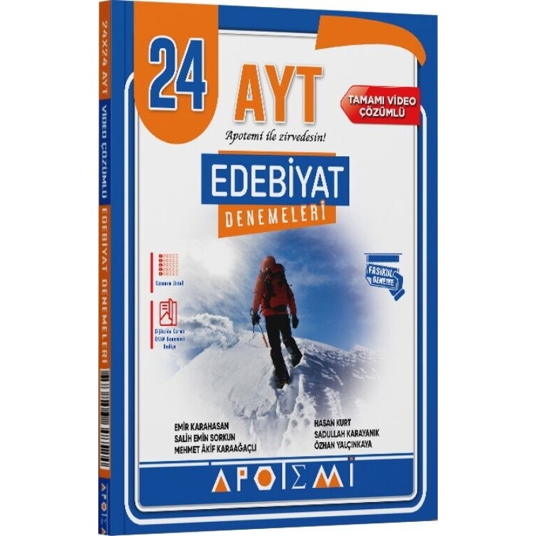 Ayt Edebiyat 24 Çözümlü Deneme Apotemi Yayınları Temel Yeterlilik Testi (TYT) Fiyatı