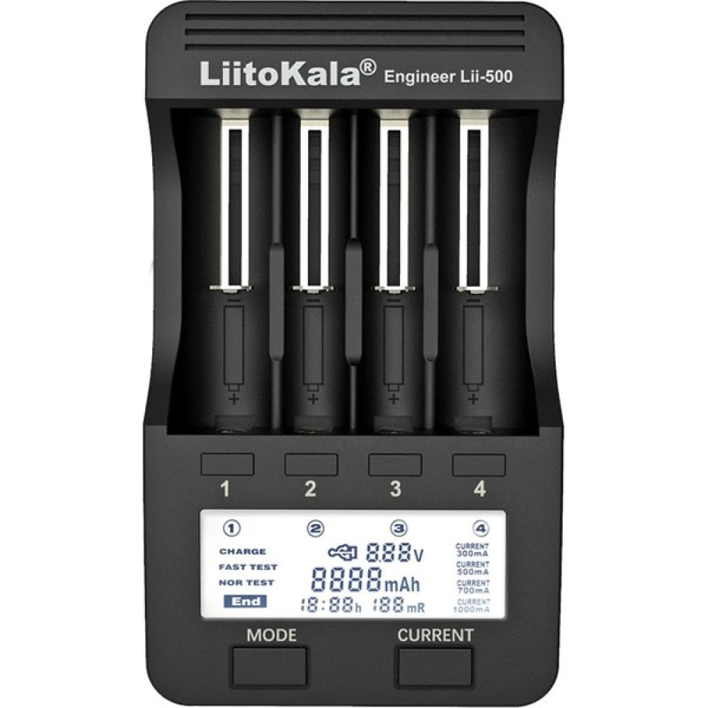 Ayt Liitokala LII-500 4 Lü Pil Şarj Cihazı Aleti Nimh CD Aaa Micro Aa Mignon C Li-Ion 26650 18650 18500 RCR123 14500 Şarj Cihazları & Kitler Fiyatı
