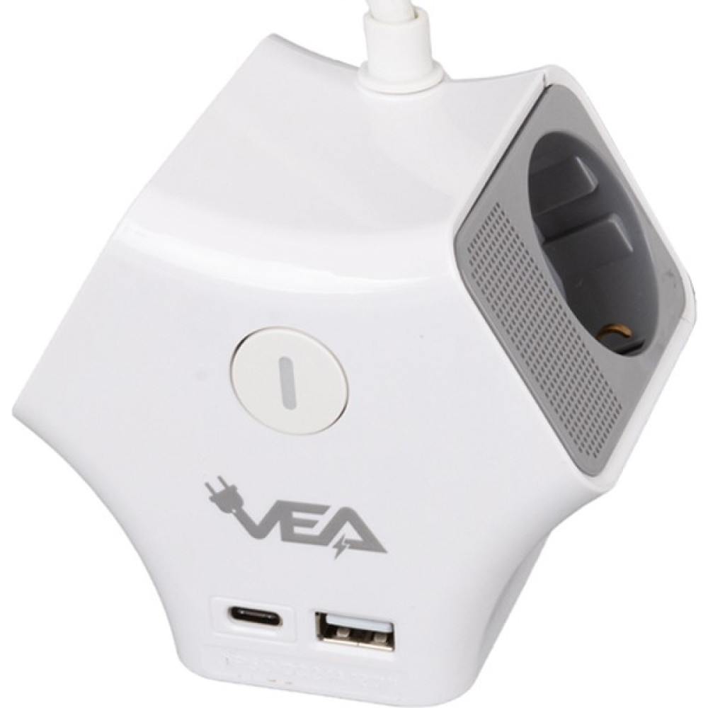 Ayt Vea VE-G903YC 3'lü Priz USB Li Type-C Girişli Çoklu Priz 1.5 Metre Kablolu Uzatma Kablosu 3860 Watt 16 Amper Prizler Fiyatı