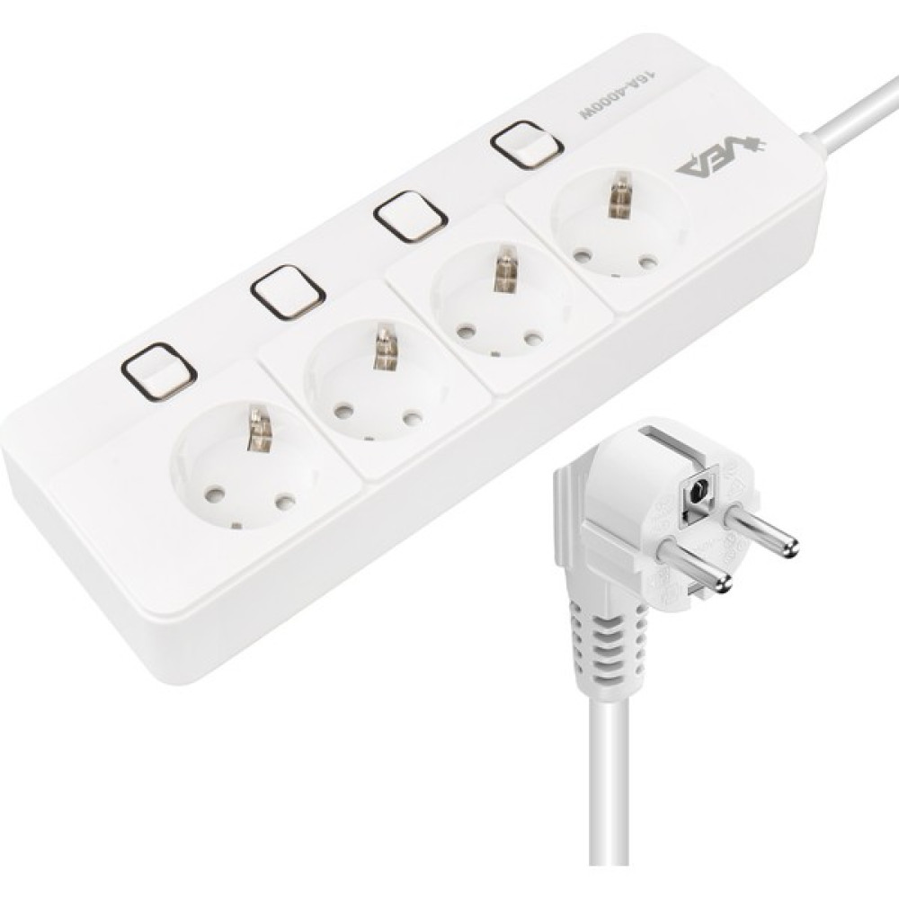 Ayt Vea VE-XMAN104 A Class 4'lü Anahtarlı 1.5 Metre Grup Priz Akım Korumalı Priz 4000 Watt 16 Amper Isıya Dayanıklı Prizler Fiyatı