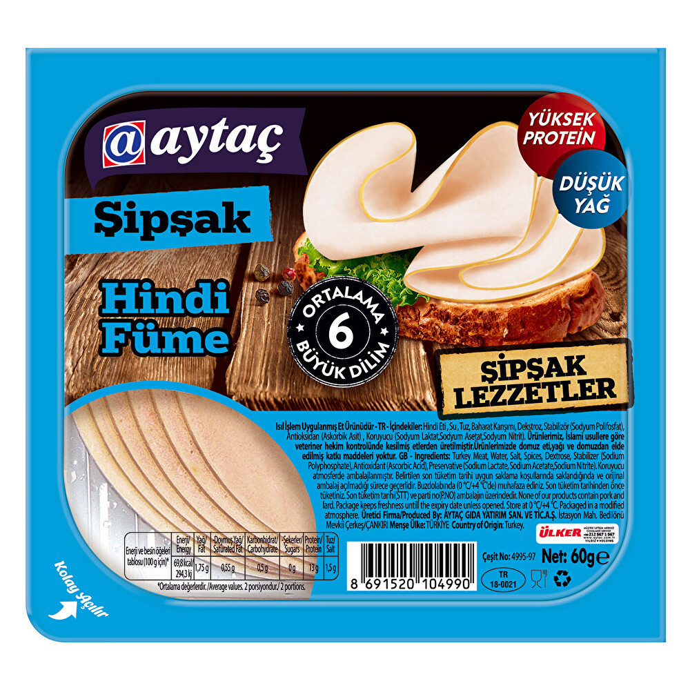 Aytaç Şipşak Hindi Füme Dilimli Salam 60 G Şarküteri Fiyatı