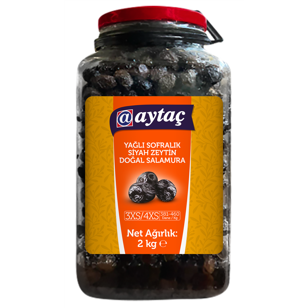 Aytaç Yağlı Siyah Zeytin (3XS-4XS) 381-460 2 kg Zeytin Fiyatı