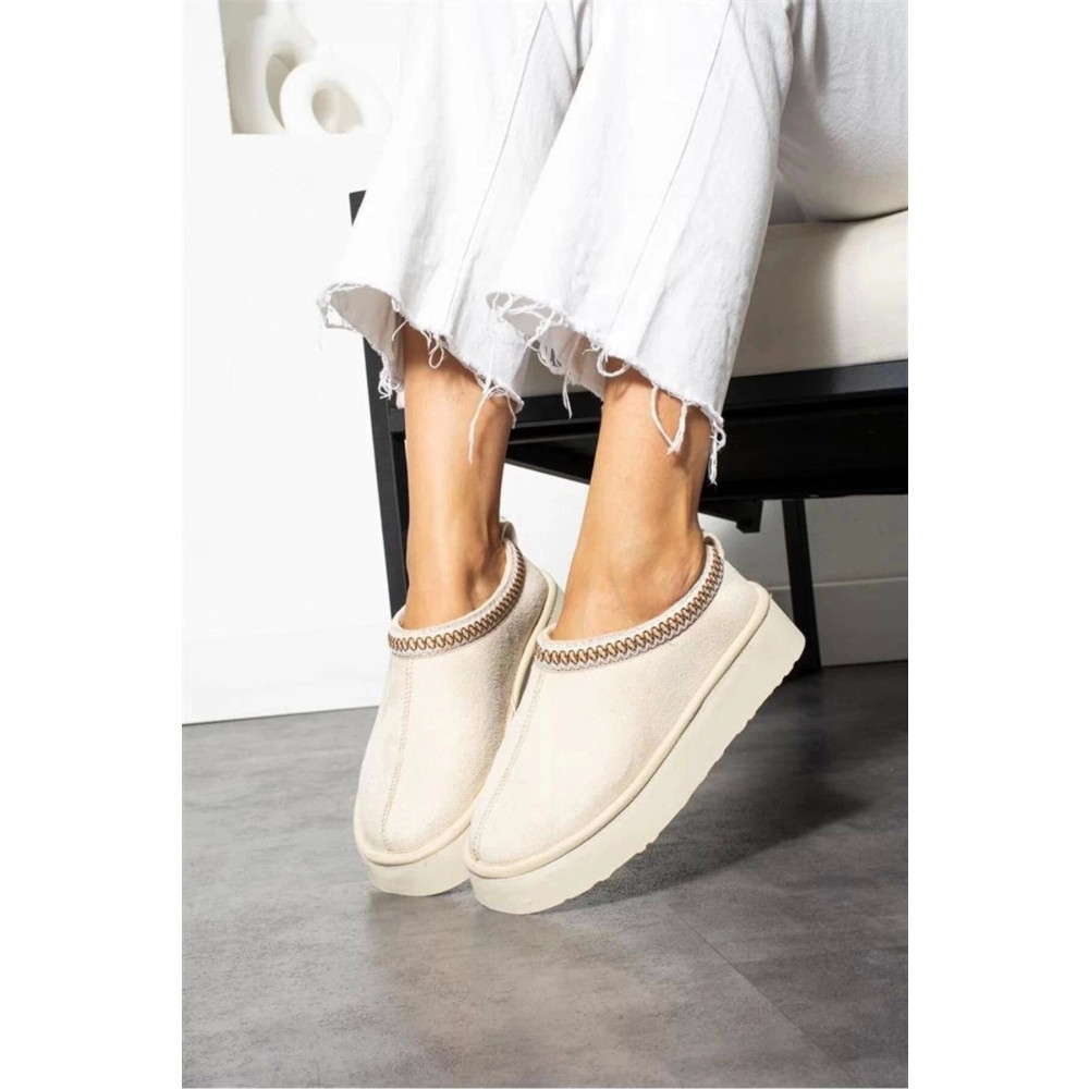 Aytek Bibury Kürklü Sabo Kadın Terlik - BEJ 40 Beden Unisex Sandalet Fiyatı