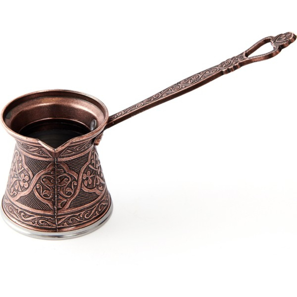 Ayvalı Metal Desenli Cezve No:2 - Kahverengi - 110 ml - kahve Cezve Takımları Fiyatı