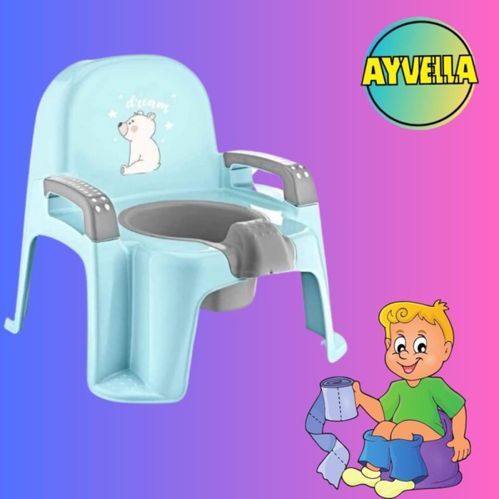 Ayvella Koltuk Tip Lazımlık Tuvalet Eğitimi Başlangıç Çıkarılabilir Hazneli Afacan Oturak Lazımlık - Turkuaz Bebek Lazımlık Fiyatı