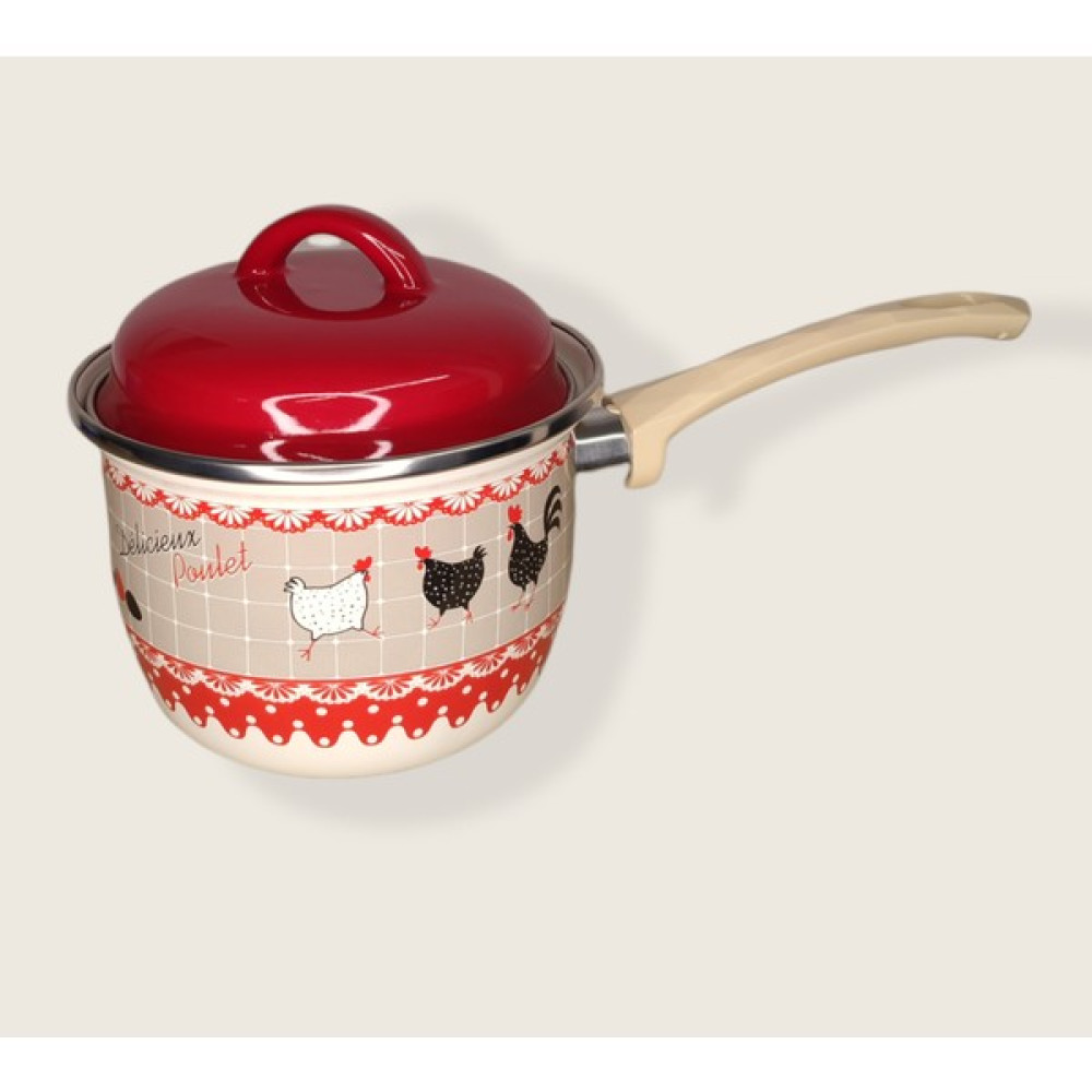 AYYBUU Miss Betty Emaye 12 cm Rafadan Yumurtalık, Sos Tenceresi, Küçük Emaye Tencere - Kırmızı - 15 cm Tencereler Fiyatı