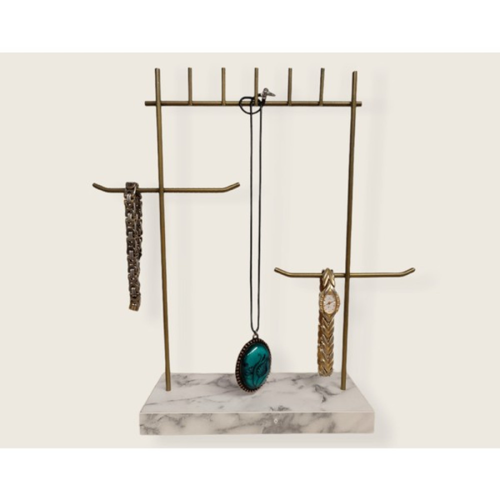 AYYBUU Takı Standı Gold/Beyaz Takı Organizer, Takı Düzenleyici, Takı Kutusu, Organizer - 28 cm x 27 cm Eşya Saklama / Düzenleme Fiyatı