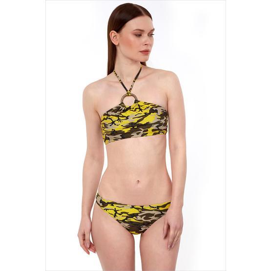 Ayyıldız 9735 Kadın Sarı Kamuflaj Desenli Bikini Takımı