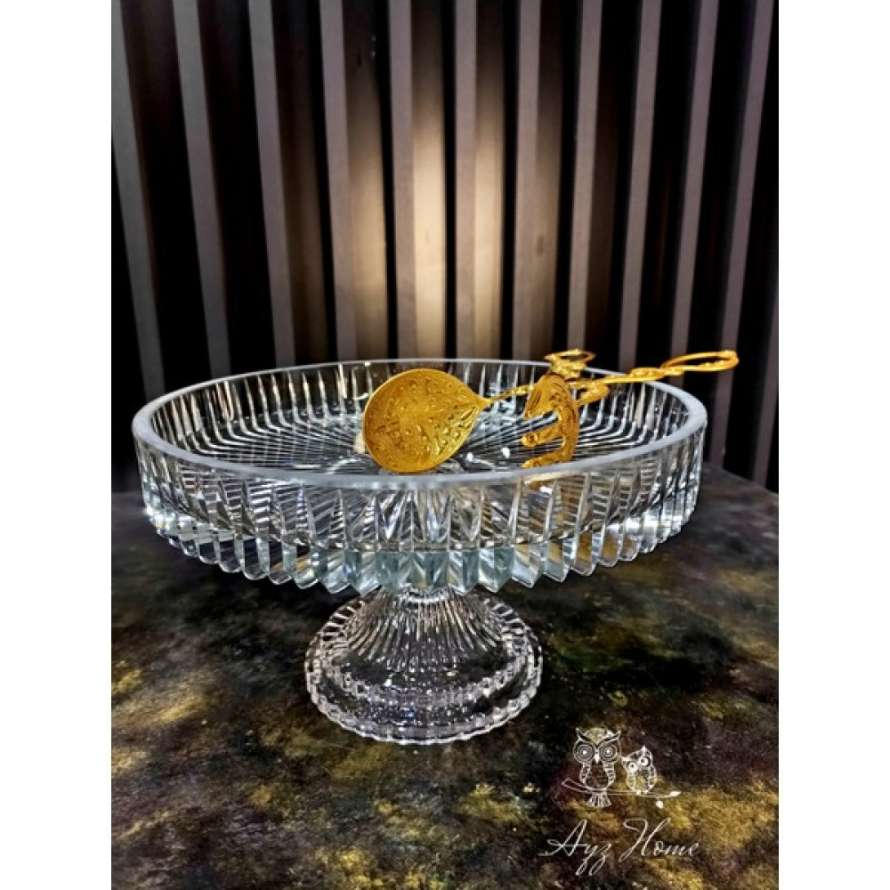 Ayz Home Kesme Kristal Ayaklı Sunum Kasesi 25 CM Salata Kasesi Kısa Kenar Kase Kase Fiyatı