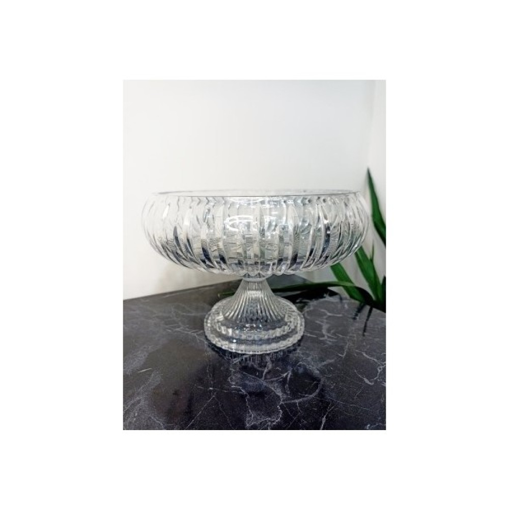 Ayz Home Kesme Kristal Yuvarlak Ayaklı Sunumluk Kase 28 cm Kase Fiyatı