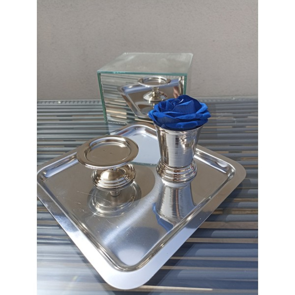 Ayz Home Sunum Tepsisi 21*21/ Lokumluk/gül Kovası/ Mavi Kadife Gül Set -(Söz, Nişan ,isteme,kahve Sunum) Mutfak Gereçleri Fiyatı