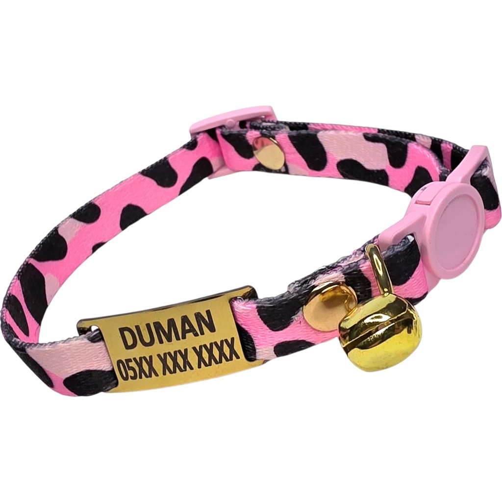 Ayz Markalama Gold Güvenlik Kilitli Kedi Tasması, Isimli Kedi Tasması, Kedi Isimlik, Kedi Künyesi, Safety Click Tasma, Sallanmayan Künye - Pembe - S Diğer Fiyatı