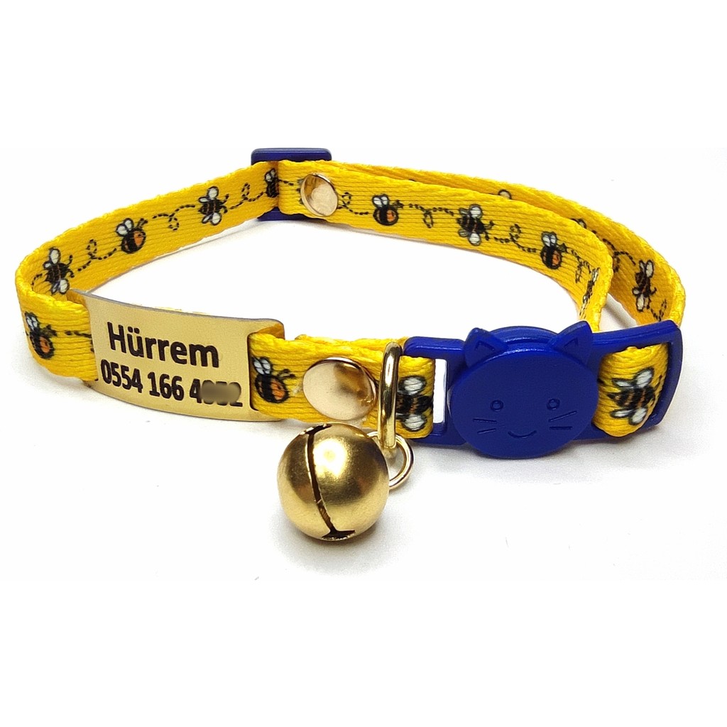 Ayz Markalama Gold Güvenlik Kilitli Kedi Tasması, Isimli Kedi Tasması, Kedi Isimlik, Kedi Künyesi, Safety Click Tasma, Sallanmayan Künye - Sarı - S Diğer Fiyatı