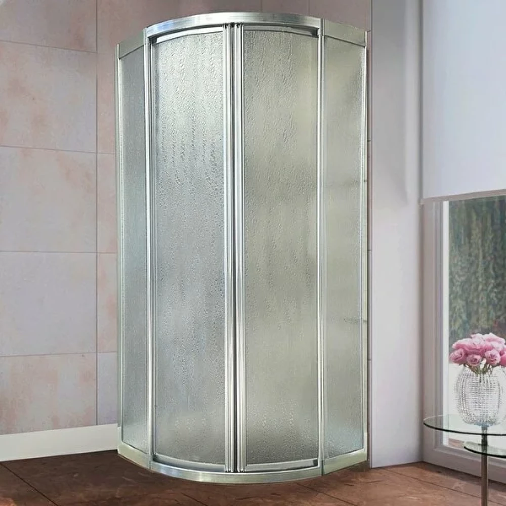 Ayza Duşakabin Parlak Profil Damla Desen Mika Duşakabin Oval - 80x80 Duşakabin Fiyatı