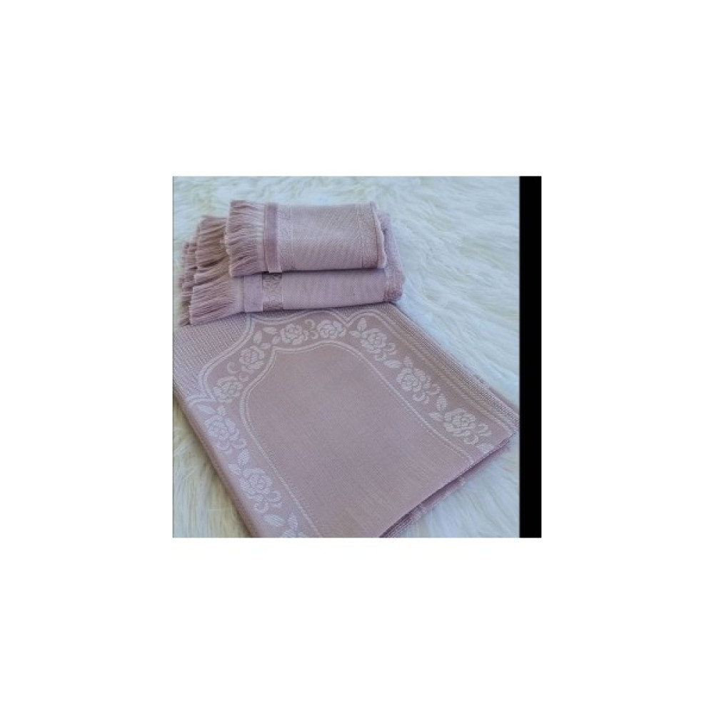 Ayzen Home 3 Lü Etamin Seccade Seti (Seccade Küçük Havlu Büyük Havlu) - Mor - 80 x 140 cm Seccade Fiyatı
