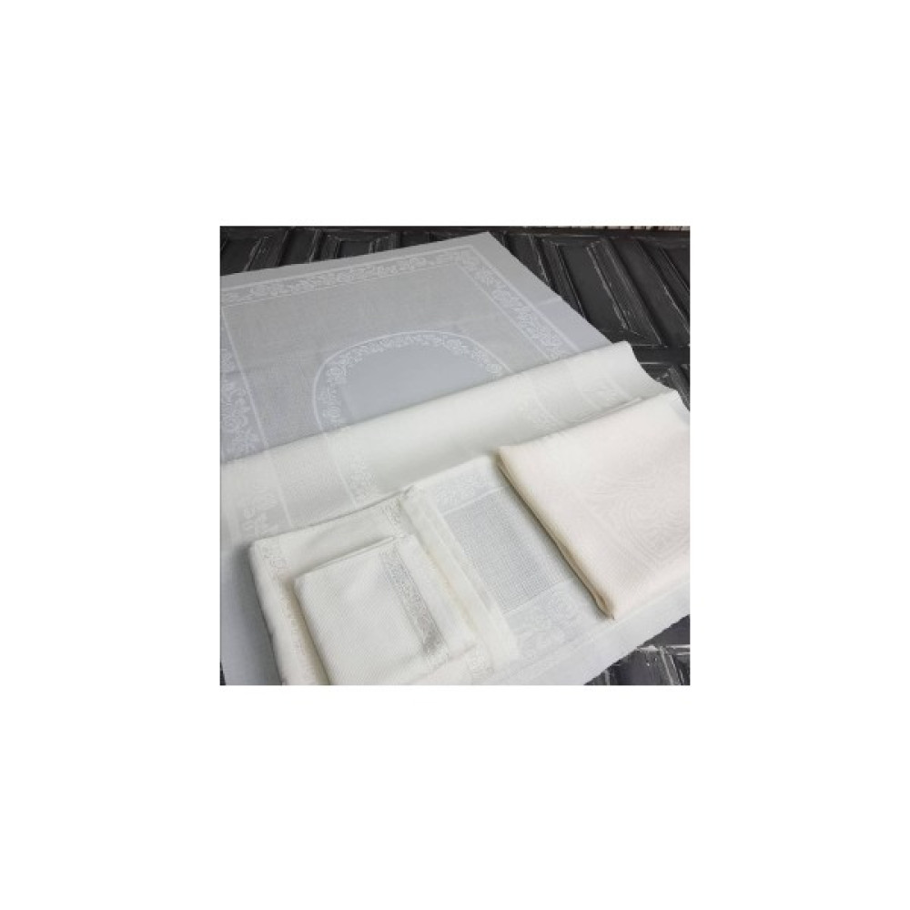 Ayzen Home 4 Lü Etamin Seccade Seti (Seccade Küçük Havlu Büyük Havlu) - Krem - 80 x 140 cm Seccade Fiyatı
