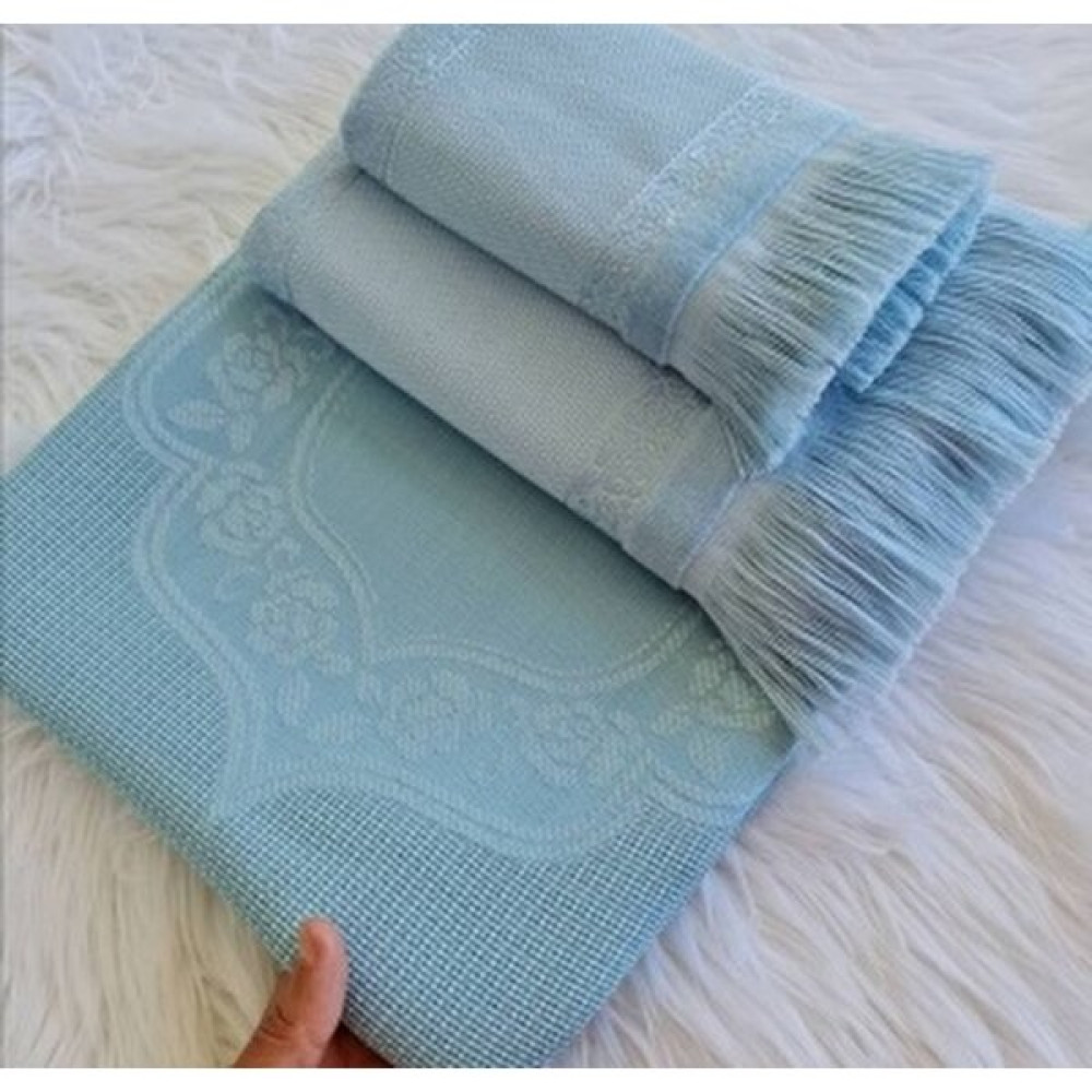 Ayzen Home 4 Lü Etamin Seccade Seti (Seccade Küçük Havlu Büyük Havlu) - Petrol - 80 x 140 cm Seccade Fiyatı