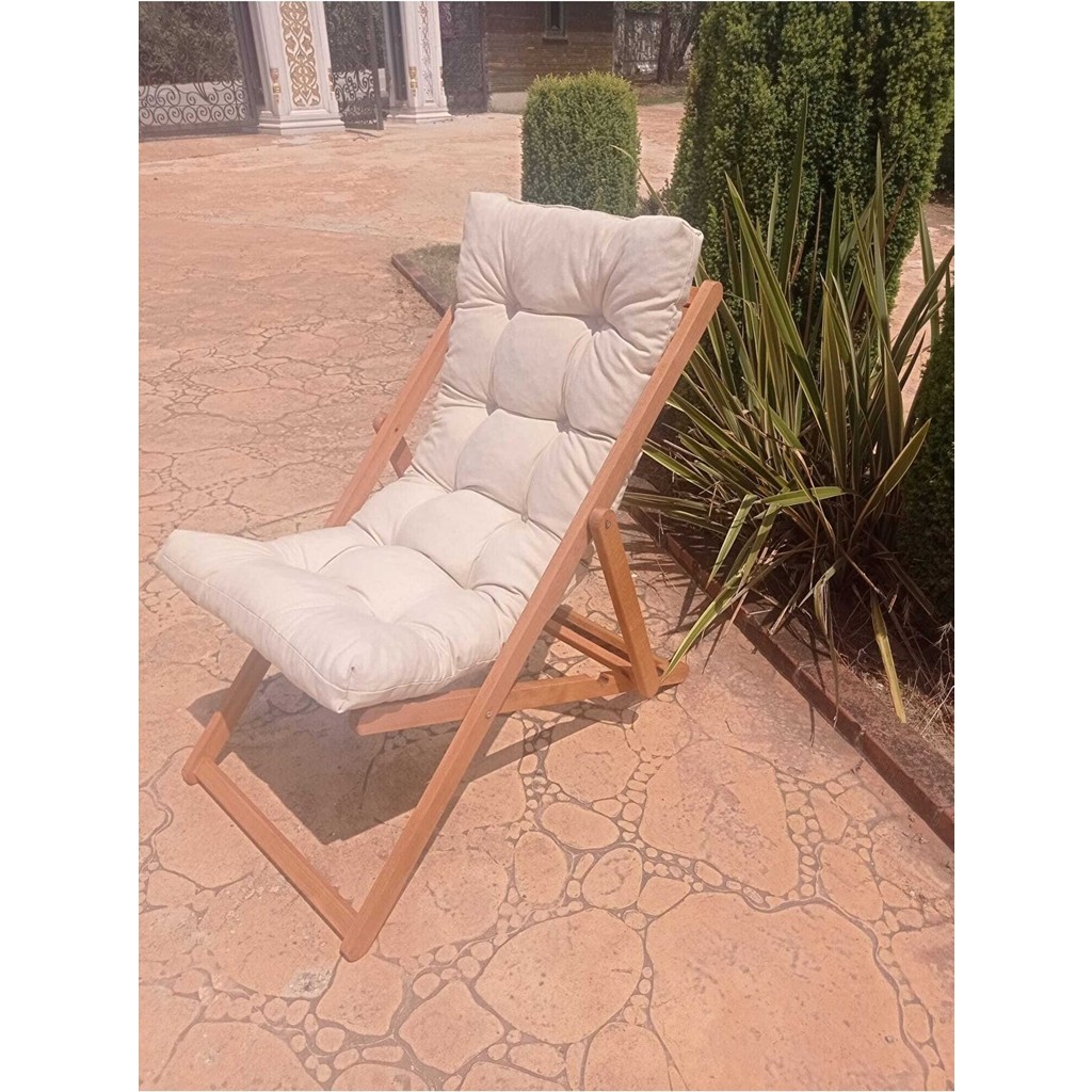 Ayzenbi Arıa Şezlong Bahçe/balkon/teras/plaj Katlanır - 1 Şezlong - 90 x 61 cm - Bej Şezlong Fiyatı