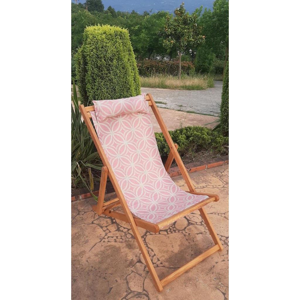 Ayzenbi Katlanır Balkon Teras Bahçe Plaj Şezlong - Açık Pembe - 113X59 Şezlong Fiyatı