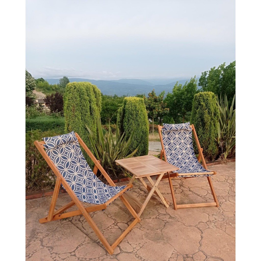 Ayzenbi Katlanır Balkon Teras Bahçe Plaj Şezlong Eşli Set Şezlong Fiyatı