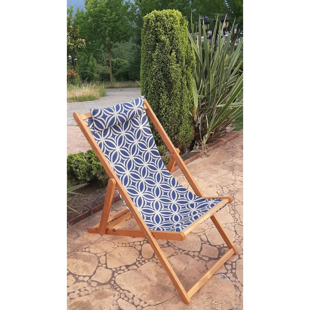 Ayzenbi Katlanır Balkon Teras Bahçe Plaj Şezlong - Koyu Mavi - 113X59 Şezlong Fiyatı
