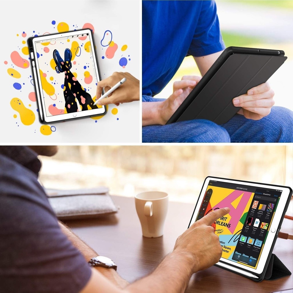 AZC iPad Pro 11 Inç 3. Nesil 2021 Kılıf Smart Cover Kalem Bölmeli Standlı Arkası Silikon Coverfc - Gri Tablet Kılıfı Fiyatı