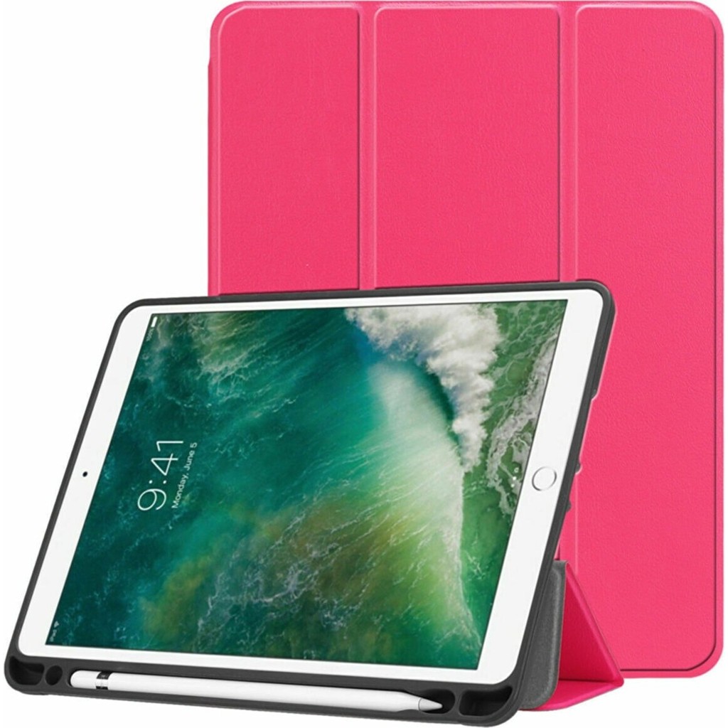 AZC iPad Pro 11 Inç 3. Nesil 2021 Kılıf Smart Cover Kalem Bölmeli Standlı Arkası Silikon Coverfc - Kırmızı Tablet Kılıfı Fiyatı
