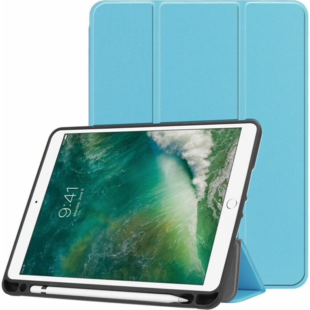 AZC iPad Pro 11 Inç 3. Nesil 2021 Kılıf Smart Cover Kalem Bölmeli Standlı Arkası Silikon Coverfc - Turkuaz Tablet Kılıfı Fiyatı