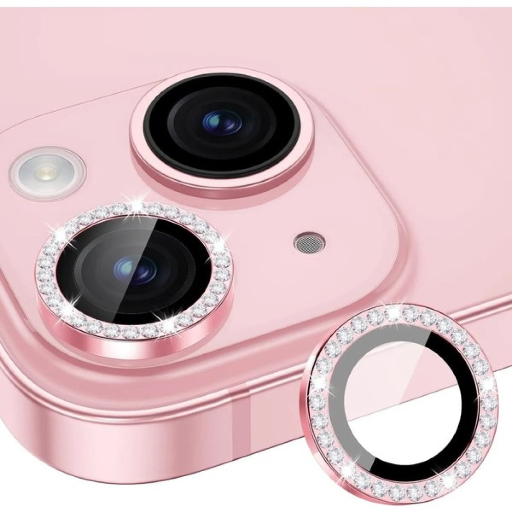 Azentech Iphone 15 ve 15 Plus Pembe (Light Pink) Uyumlu Swarovski Taşlı Kamera Lens Koruyucu Cam Cep Telefonu Ekran Koruyucusu Fiyatı