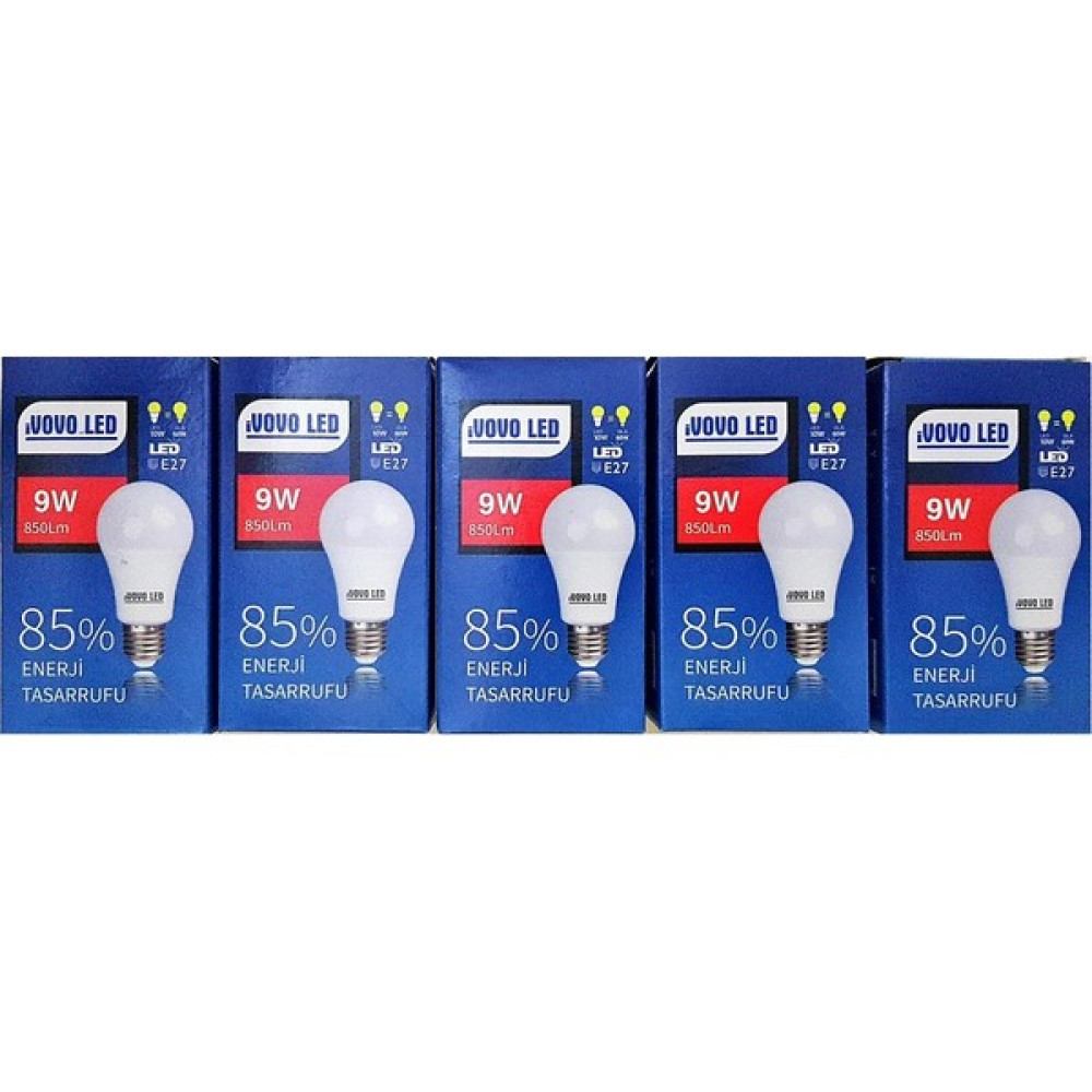 Azentech Ivovo 9W E27 Duy LED Ampul Beyaz Renk 6500 Kelvin 850 Lümen 5 Adet Led Aydınlatmalar Fiyatı
