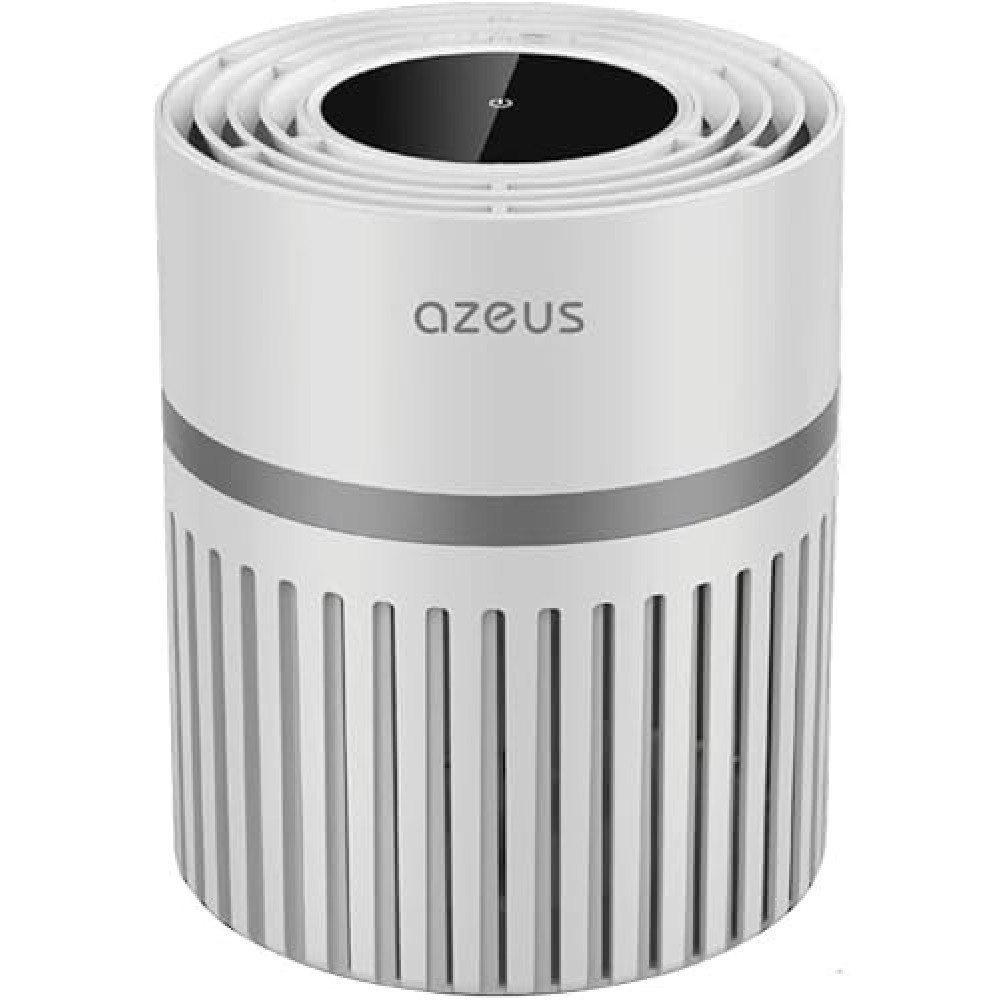 Azeus H13 True HEPA Air Purifier, Ultra-Quiet 24 dB Desktop with 3-Stage Filtration for Home, Office, Bedroom, and Small Rooms, Off White, 1 Pack